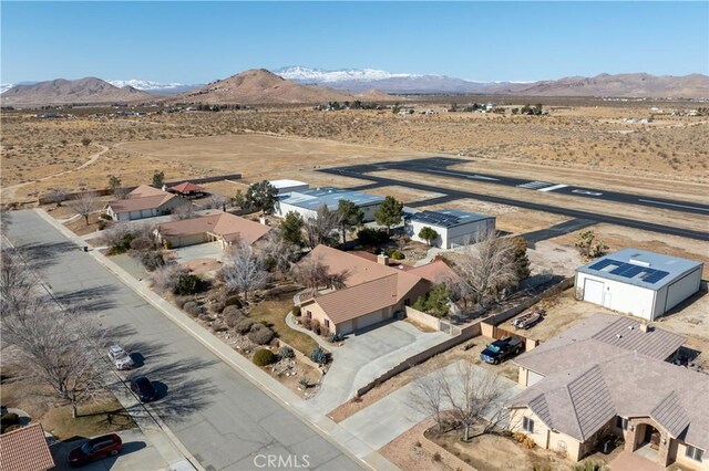 aerial view with a mountain view