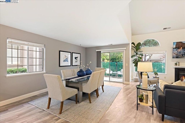 dining room featuring light hardwood / wood-style flooring