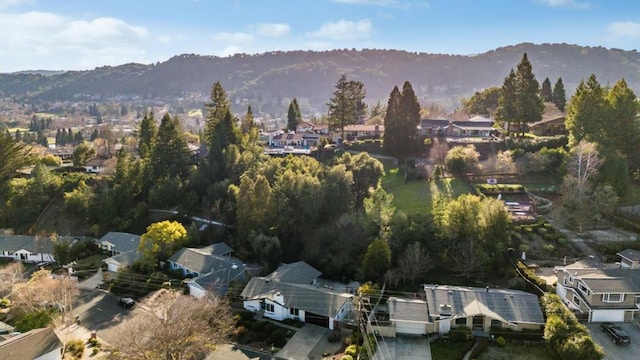 aerial view featuring a mountain view