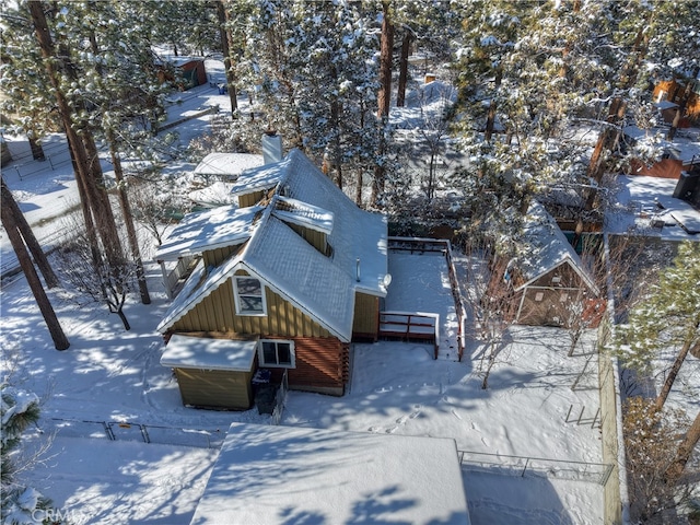 view of snowy aerial view