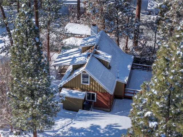 view of snowy aerial view