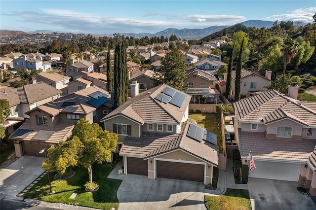 aerial view featuring a mountain view