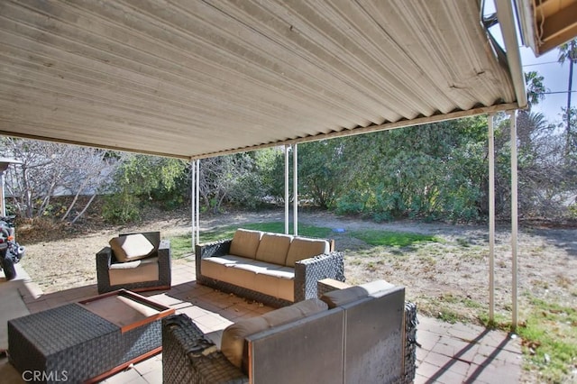 view of patio featuring an outdoor living space