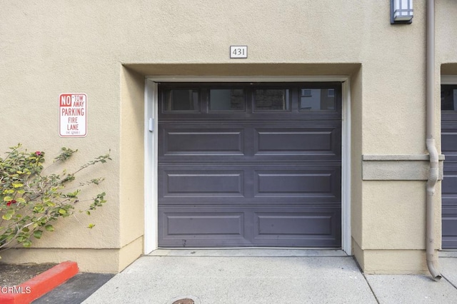 view of garage