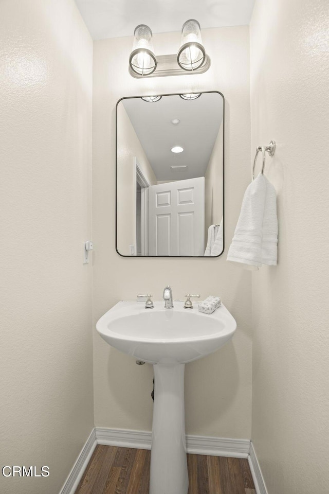 bathroom featuring hardwood / wood-style floors