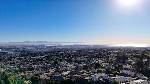 aerial view with a mountain view