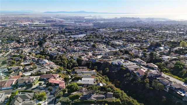 drone / aerial view with a mountain view