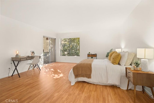 bedroom featuring light wood-type flooring