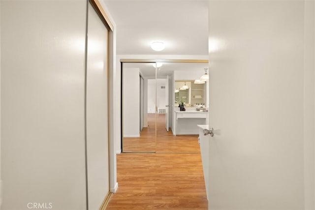 hallway featuring light hardwood / wood-style flooring