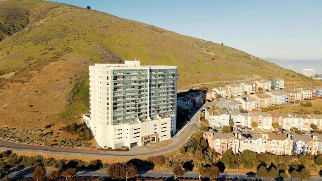 aerial view with a mountain view