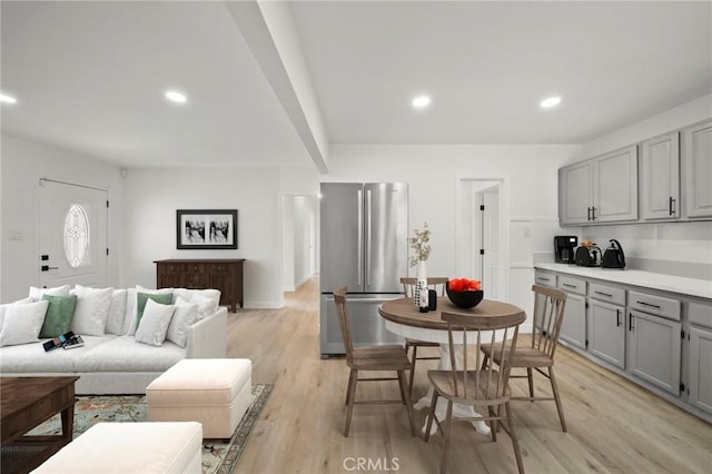 dining room with light wood-type flooring