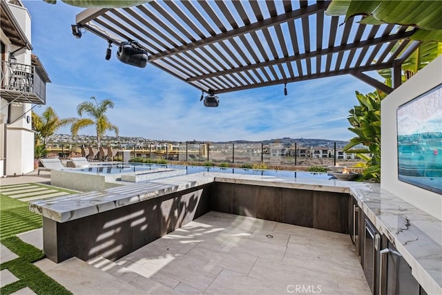 view of patio featuring a pergola