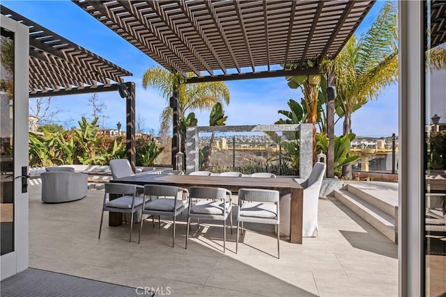 view of patio / terrace featuring a pergola