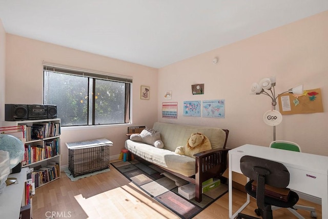 interior space with light hardwood / wood-style flooring