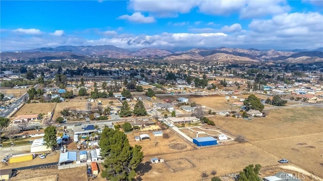 aerial view with a mountain view