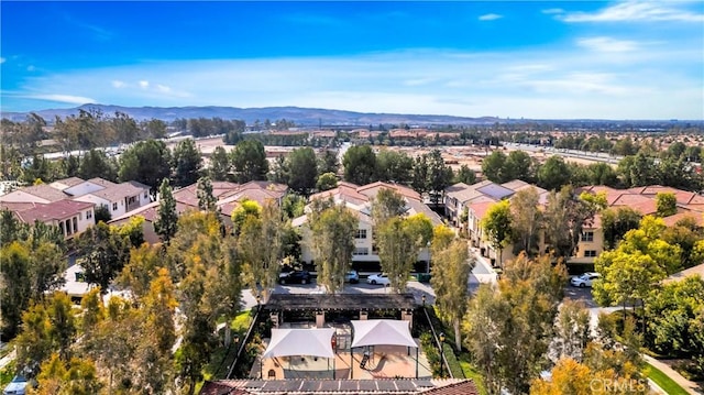 aerial view with a residential view and a mountain view