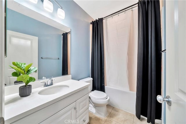 60 Peony, Irvine, CA 92618 - bathroom featuring tile patterned flooring, vanity, toilet, and shower / tub combo with curtain