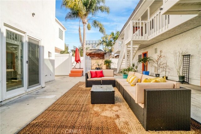 view of patio with an outdoor hangout area