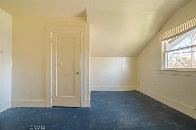 bonus room with lofted ceiling