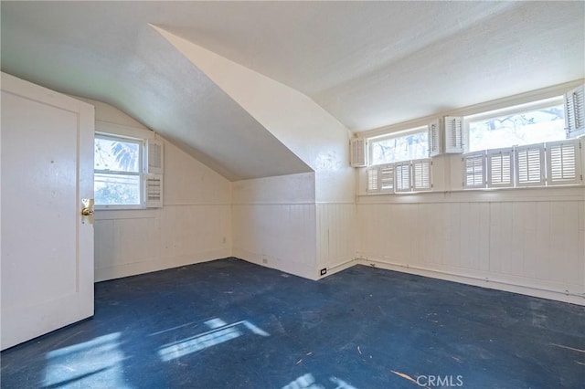 additional living space with plenty of natural light and vaulted ceiling