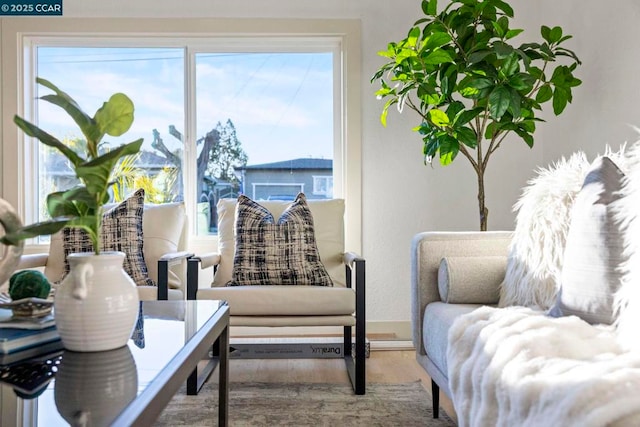 interior space with hardwood / wood-style floors