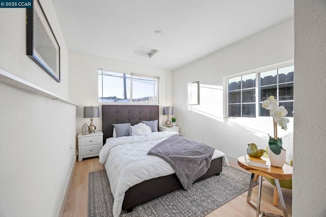 bedroom featuring light hardwood / wood-style flooring