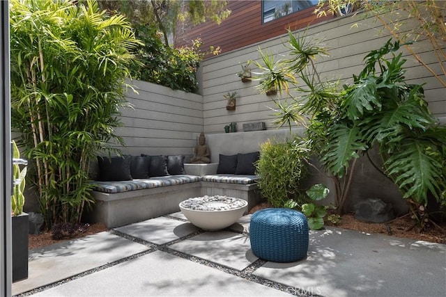 view of patio / terrace with an outdoor living space