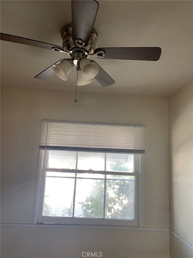 interior details with ceiling fan