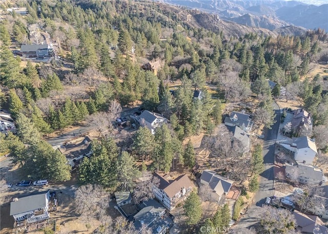 aerial view with a mountain view