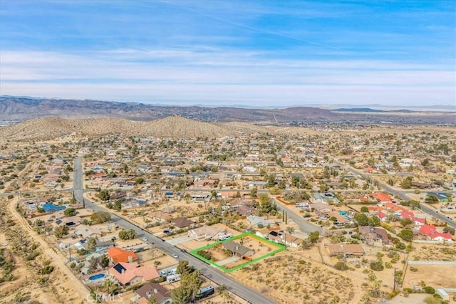 drone / aerial view with a mountain view