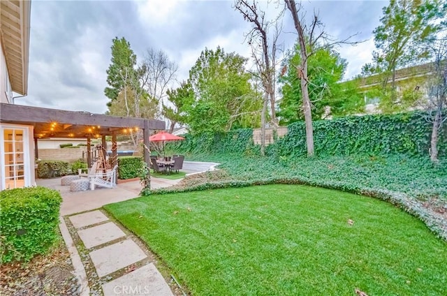 view of yard with a patio area