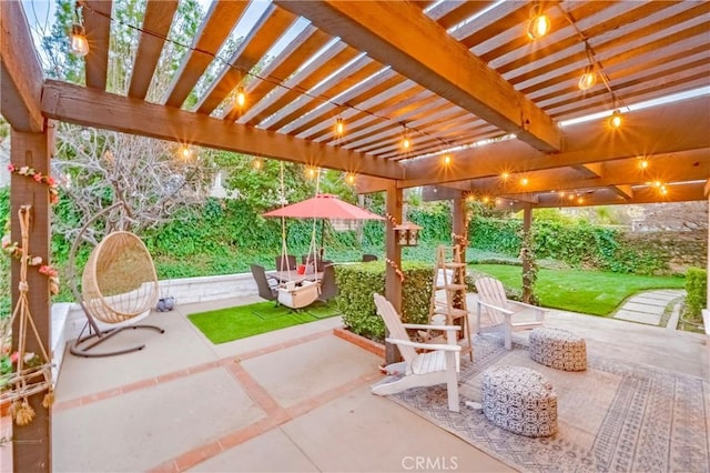 view of patio / terrace with a pergola