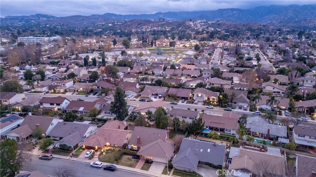 drone / aerial view with a mountain view