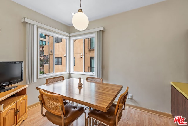 dining area featuring light hardwood / wood-style flooring