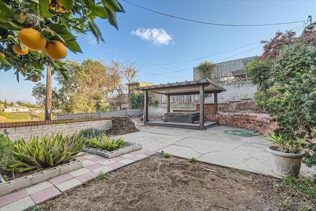 view of patio featuring a pergola