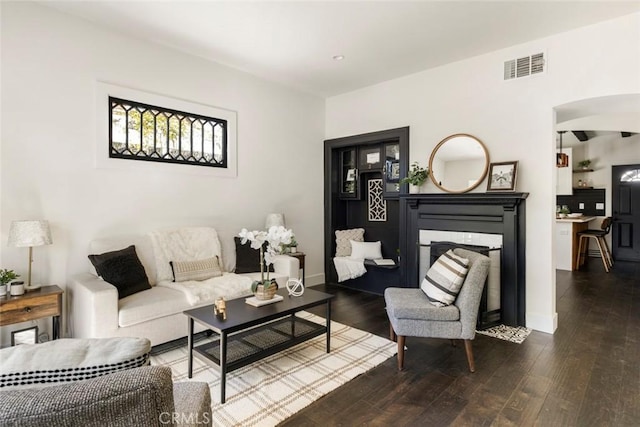 living room featuring hardwood / wood-style flooring