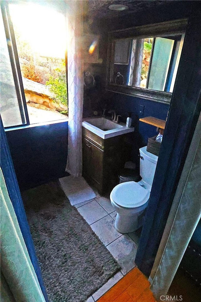 bathroom with vanity and toilet