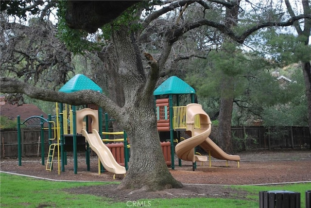 community play area with fence