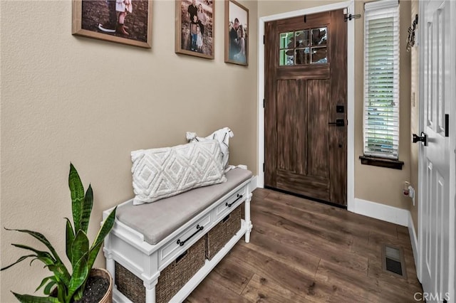 foyer featuring dark hardwood / wood-style flooring