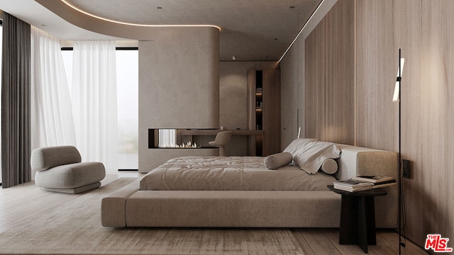 bedroom featuring light hardwood / wood-style floors