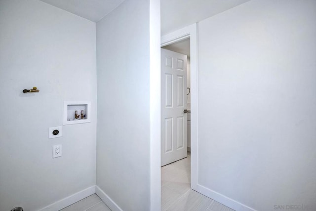 laundry room with washer hookup and electric dryer hookup