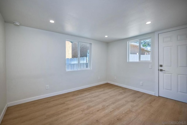 empty room featuring light hardwood / wood-style flooring