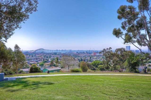 view of home's community featuring a lawn