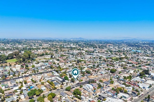 aerial view featuring a mountain view