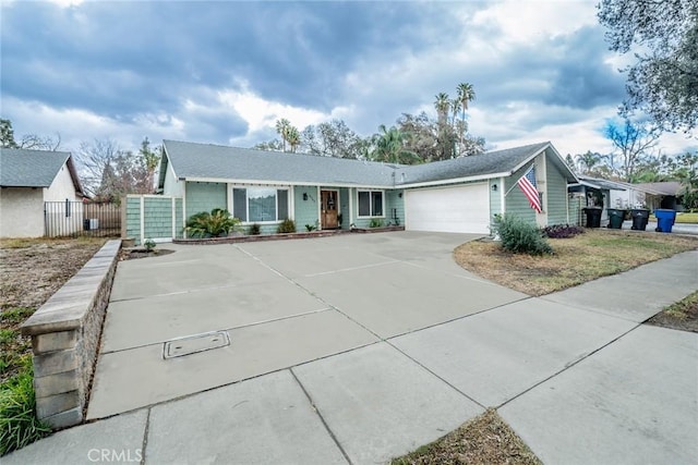 ranch-style home with a garage