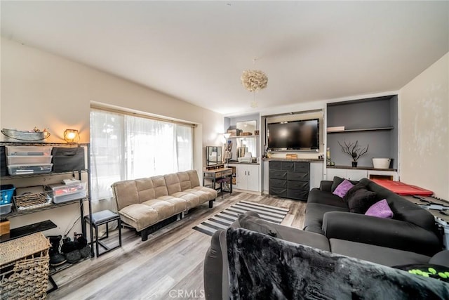 living room featuring light hardwood / wood-style floors