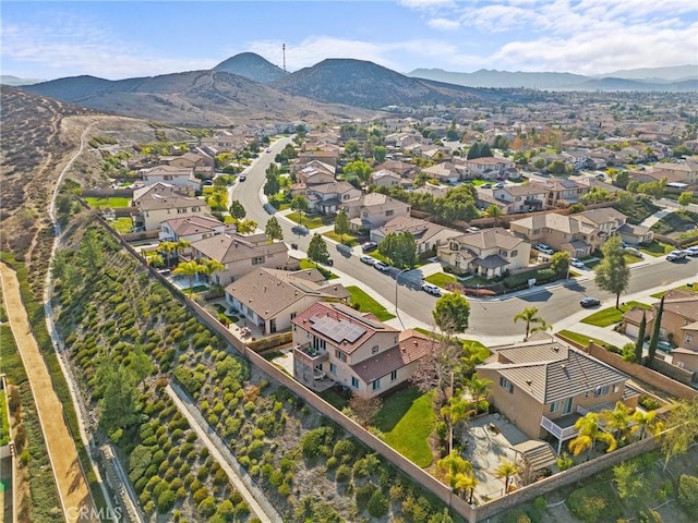 drone / aerial view with a mountain view