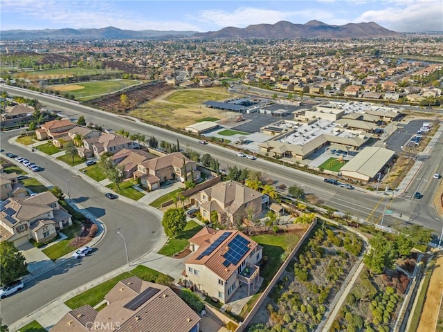 aerial view with a mountain view