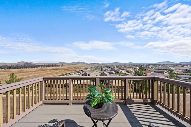 deck featuring a mountain view