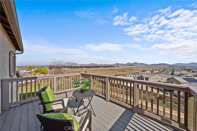 deck with a mountain view